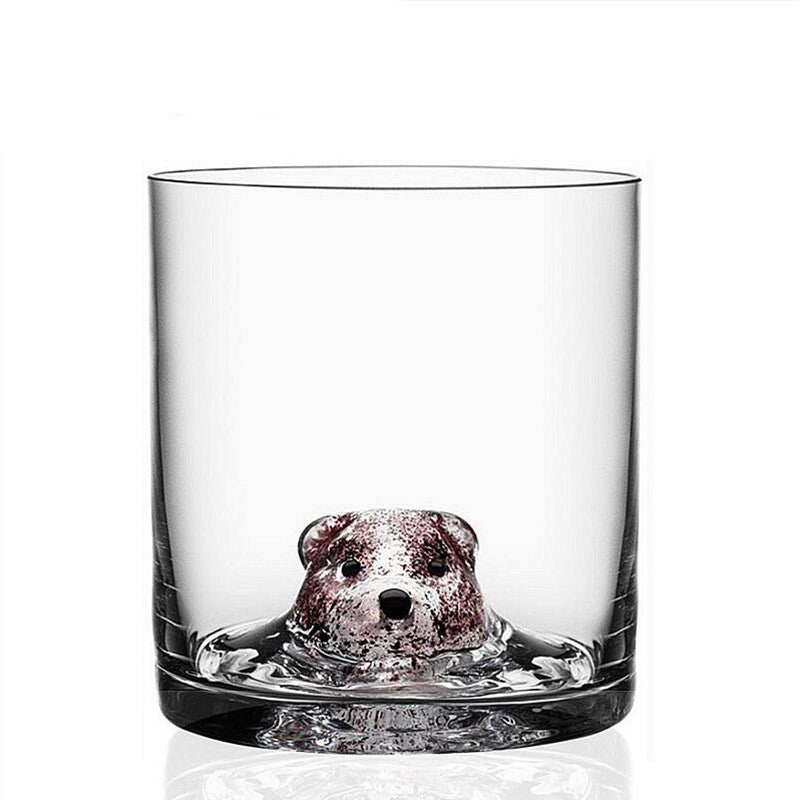 Animal Bear Glass Cup, Creative Animal Design