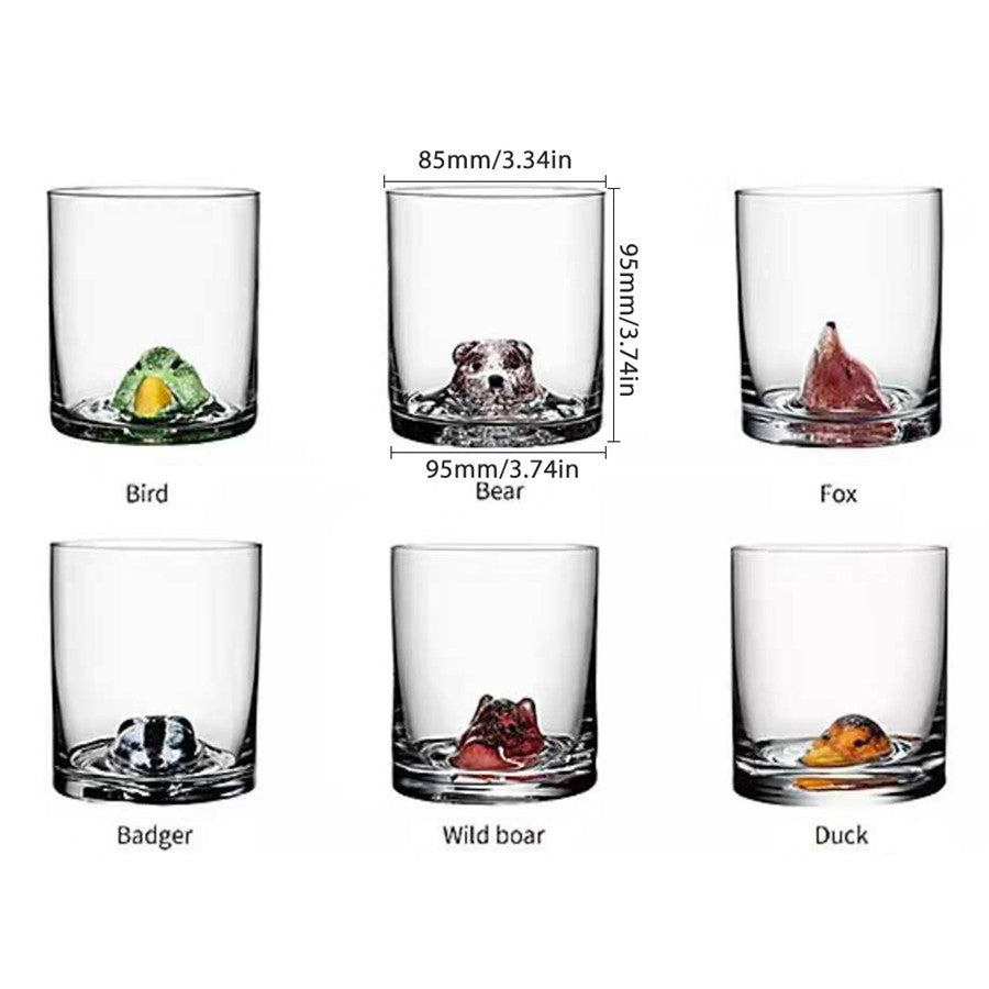 Animal Bear Glass Cup, Creative Animal Design